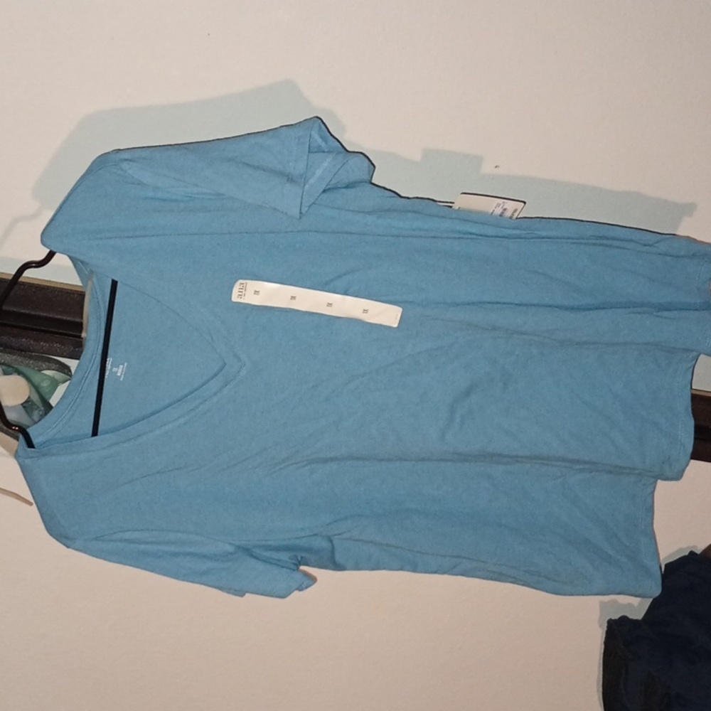 Light Blue Ana V Neck Shirt